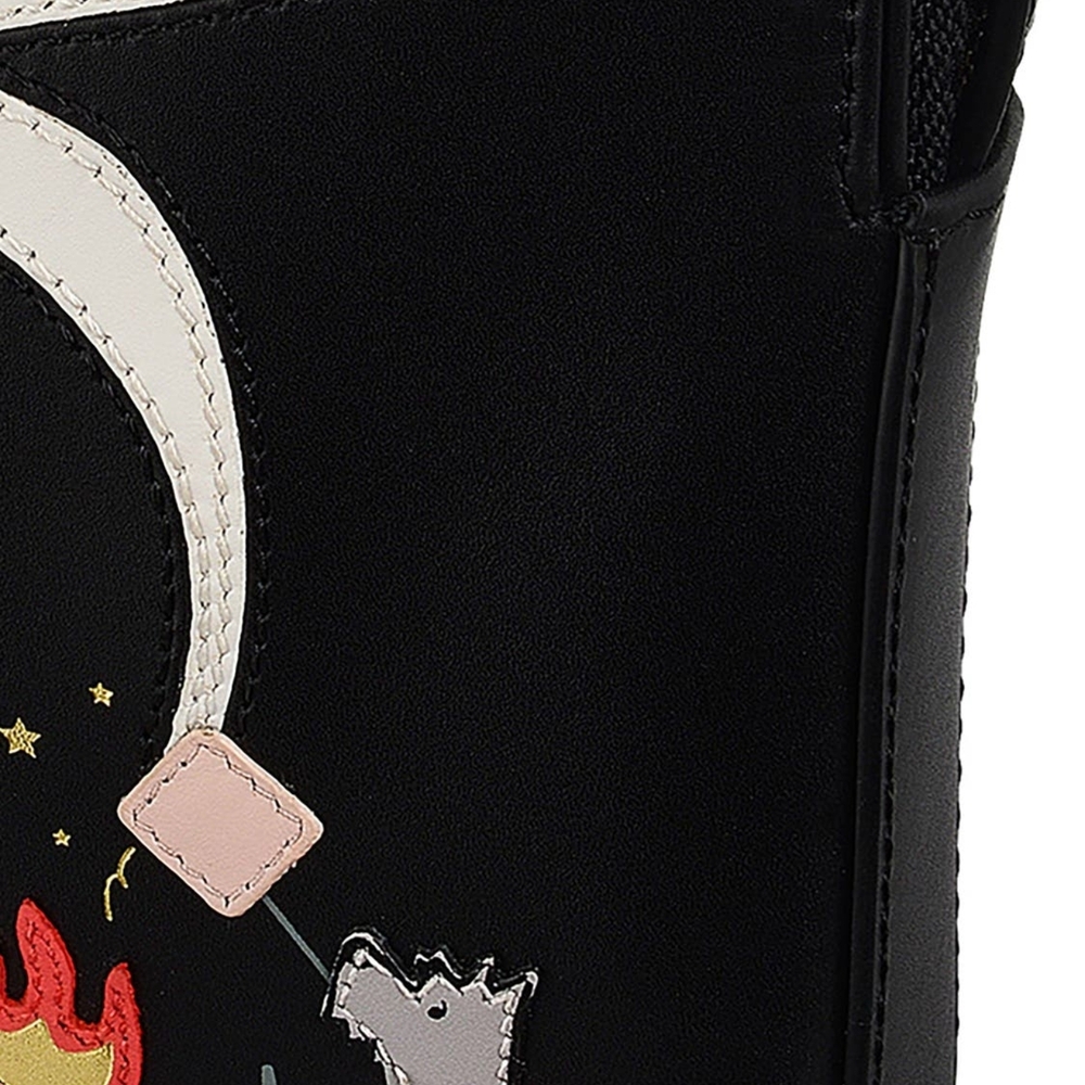 RADLEY LONDON Black Purse Crossbody Bag Scotty Dog Campfire Design Arts - Picture 4 of 15